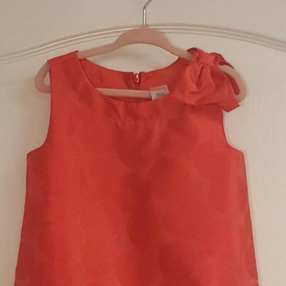 Gymboree Drop Waist Coral Bow Easter Dress